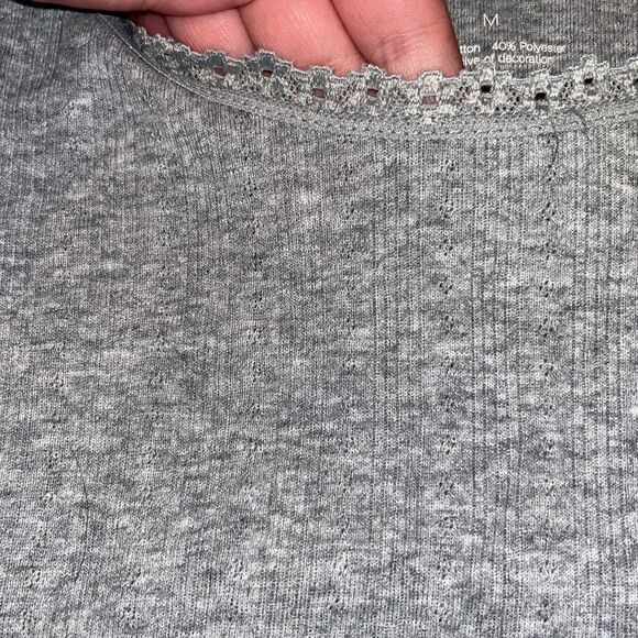 Juniors so gray basic ribbed crop top ribbed short sleeved casual lettuce hem - Picture 5 of 5